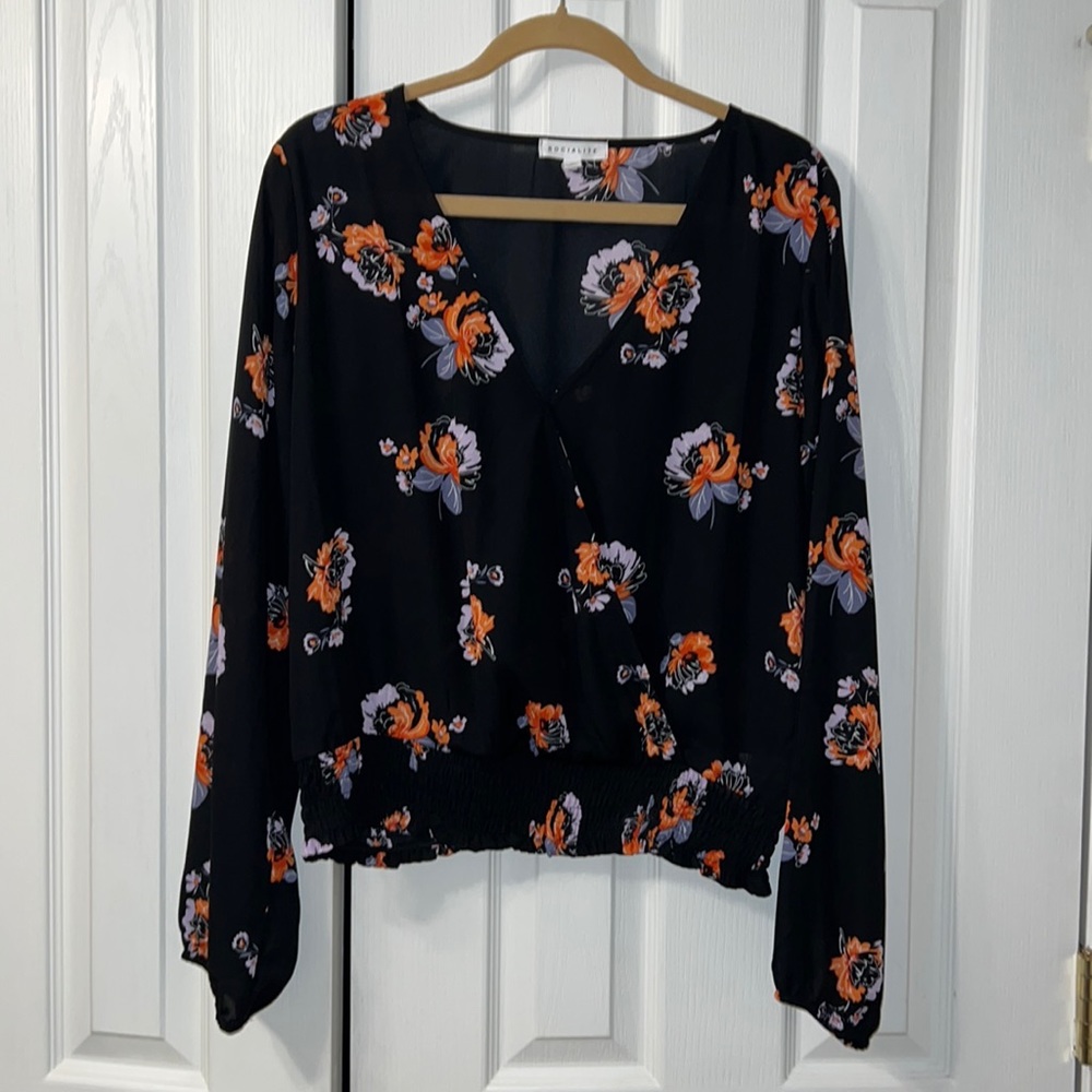 Black Flowered Blouse